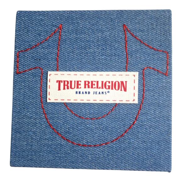 True Religion Women’s Gold Navy Denim Strap Watch Rectangular Lock Charm TRL100 - Picture 11 of 13